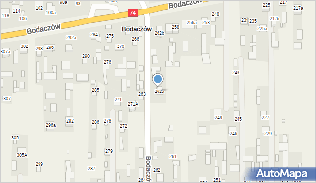 Bodaczów, Bodaczów, 262a, mapa Bodaczów