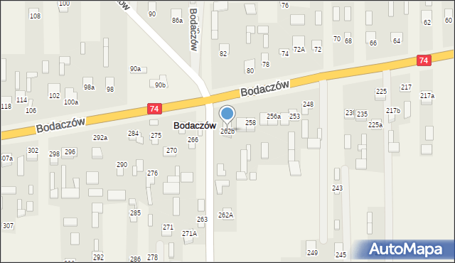 Bodaczów, Bodaczów, 262b, mapa Bodaczów