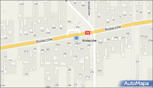 Bodaczów, Bodaczów, 275, mapa Bodaczów