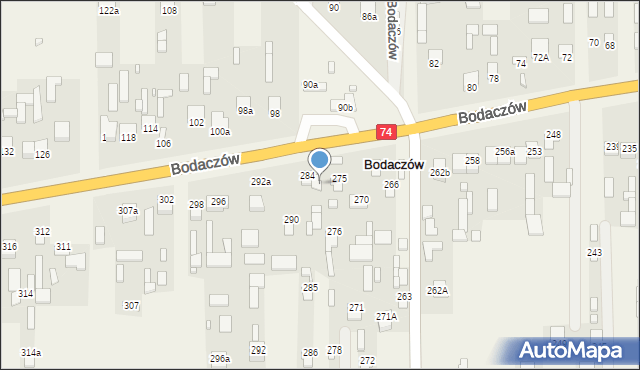 Bodaczów, Bodaczów, 281, mapa Bodaczów