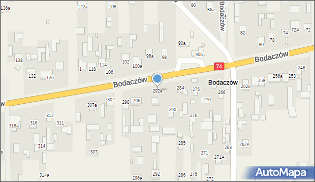 Bodaczów, Bodaczów, 292a, mapa Bodaczów