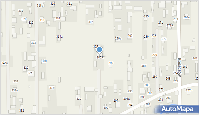 Bodaczów, Bodaczów, 305A, mapa Bodaczów