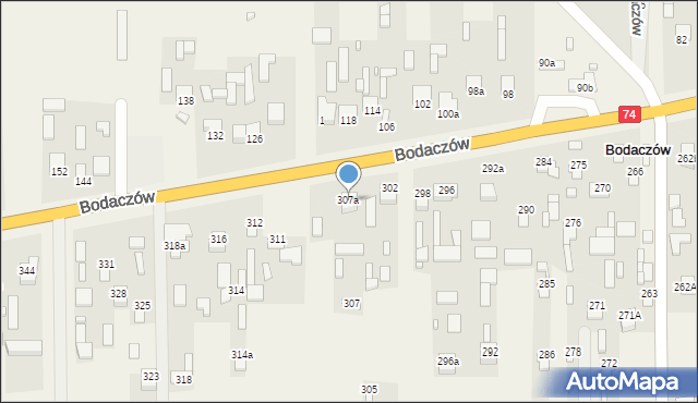 Bodaczów, Bodaczów, 307a, mapa Bodaczów