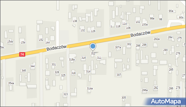 Bodaczów, Bodaczów, 312, mapa Bodaczów