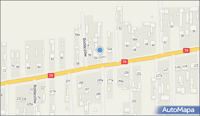 Bodaczów, Bodaczów, 54a, mapa Bodaczów