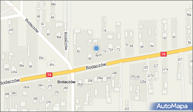 Bodaczów, Bodaczów, 78, mapa Bodaczów