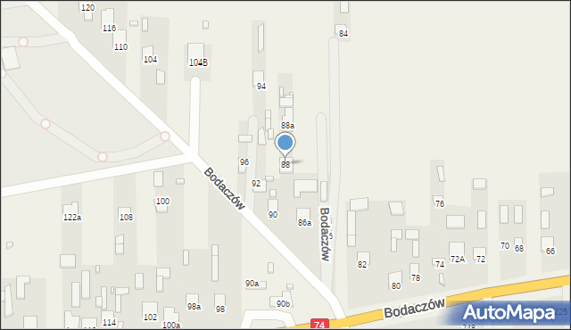 Bodaczów, Bodaczów, 88, mapa Bodaczów