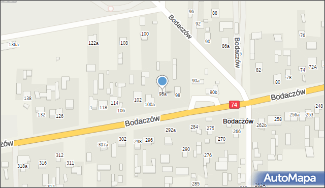 Bodaczów, Bodaczów, 98a, mapa Bodaczów