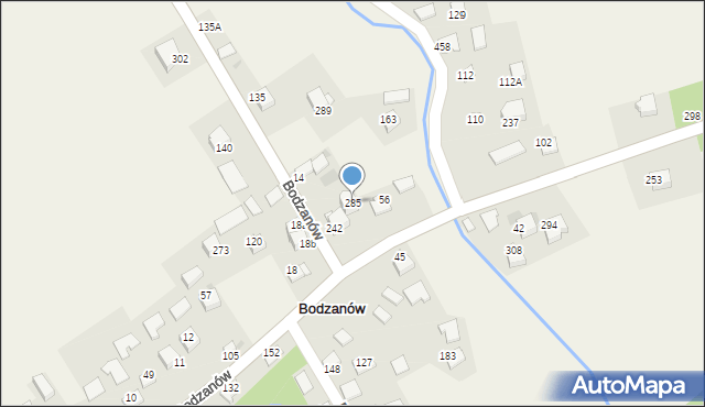 Bodzanów, Bodzanów, 285, mapa Bodzanów
