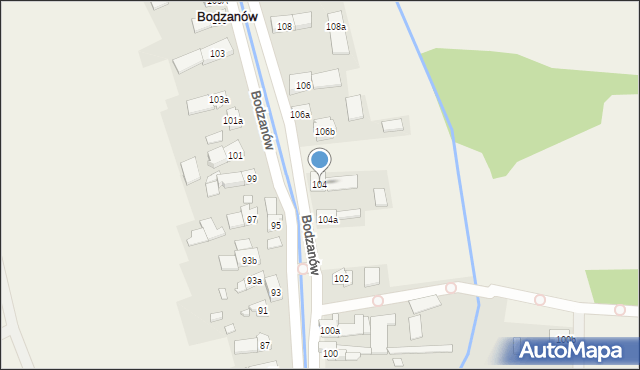 Bodzanów, Bodzanów, 104, mapa Bodzanów