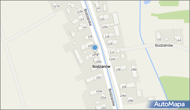 Bodzanów, Bodzanów, 107a, mapa Bodzanów