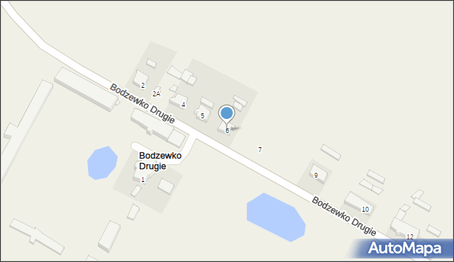 Bodzewko Drugie, Bodzewko Drugie, 6, mapa Bodzewko Drugie