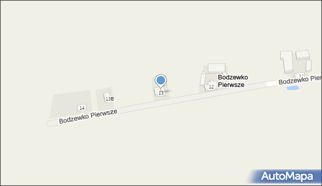 Bodzewko Pierwsze, Bodzewko Pierwsze, 13, mapa Bodzewko Pierwsze