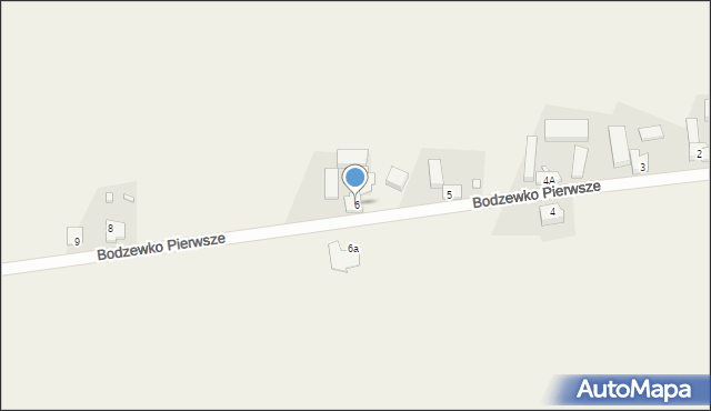 Bodzewko Pierwsze, Bodzewko Pierwsze, 6, mapa Bodzewko Pierwsze