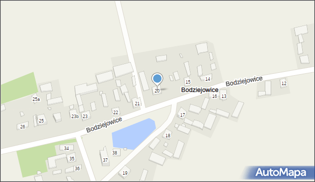 Bodziejowice, Bodziejowice, 20, mapa Bodziejowice