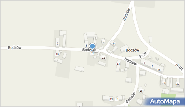 Bodzów, Bodzów, 11, mapa Bodzów