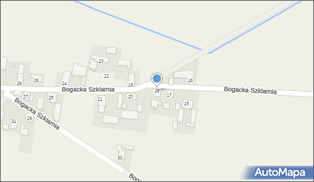 Bogacka Szklarnia, Bogacka Szklarnia, 18, mapa Bogacka Szklarnia