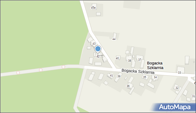 Bogacka Szklarnia, Bogacka Szklarnia, 42, mapa Bogacka Szklarnia