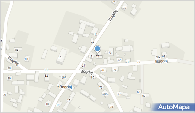 Bogdaj, Bogdaj, 75, mapa Bogdaj