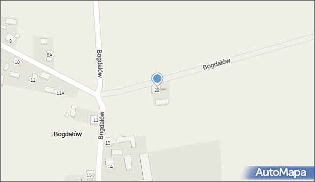 Bogdałów, Bogdałów, 22, mapa Bogdałów