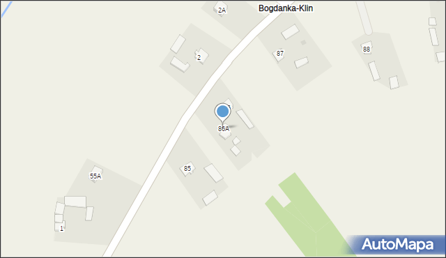 Bogdanka, Bogdanka, 86A, mapa Bogdanka