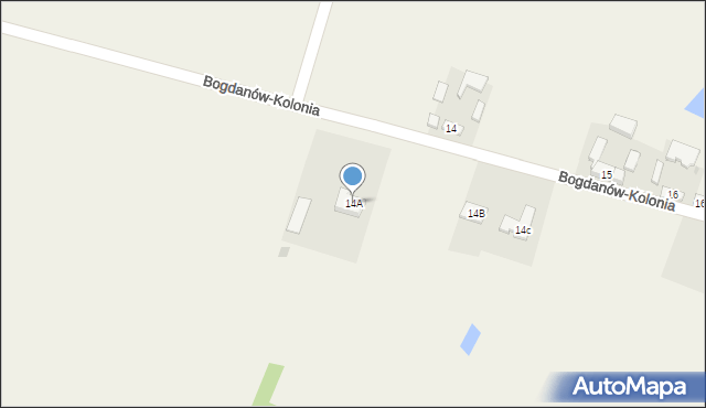 Bogdanów-Kolonia, Bogdanów-Kolonia, 14A, mapa Bogdanów-Kolonia