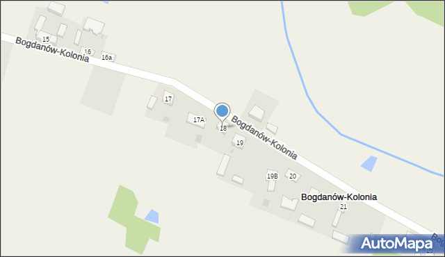 Bogdanów-Kolonia, Bogdanów-Kolonia, 18, mapa Bogdanów-Kolonia