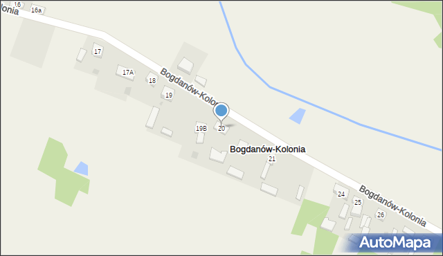 Bogdanów-Kolonia, Bogdanów-Kolonia, 20, mapa Bogdanów-Kolonia