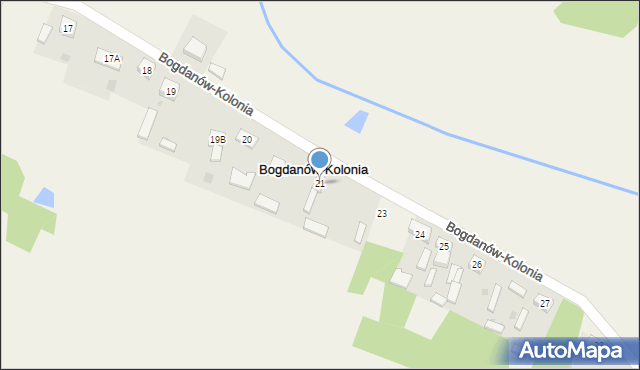 Bogdanów-Kolonia, Bogdanów-Kolonia, 21, mapa Bogdanów-Kolonia