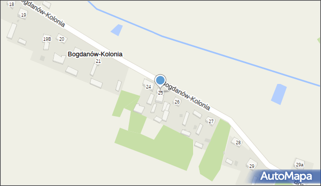 Bogdanów-Kolonia, Bogdanów-Kolonia, 25, mapa Bogdanów-Kolonia