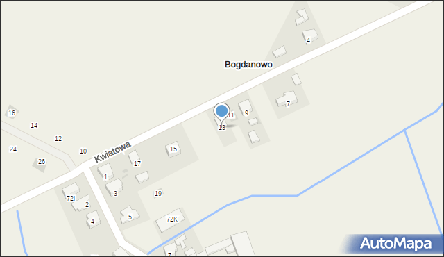 Bogdanowo, Bogdanowo, 71B, mapa Bogdanowo