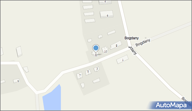 Bogdany, Bogdany, 12, mapa Bogdany
