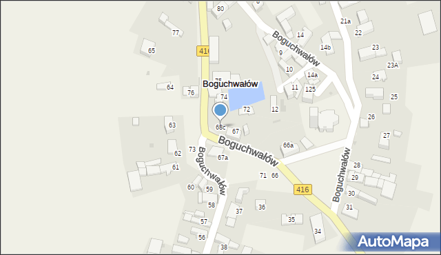 Boguchwałów, Boguchwałów, 68c, mapa Boguchwałów