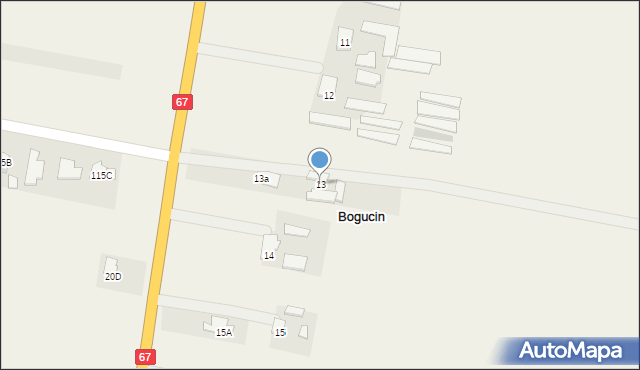 Bogucin, Bogucin, 13, mapa Bogucin
