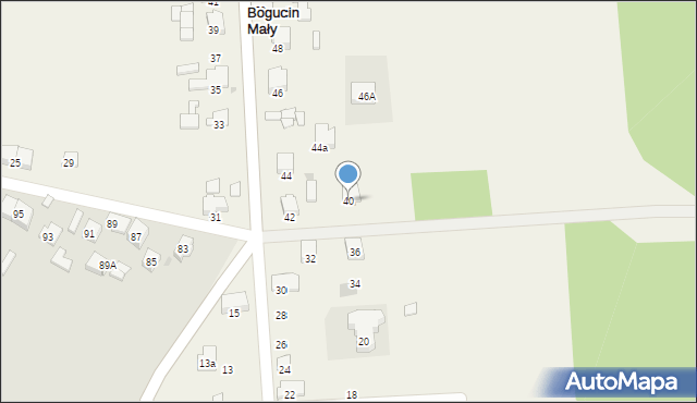 Bogucin Mały, Bogucin Mały, 40, mapa Bogucin Mały