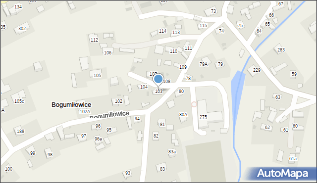 Bogumiłowice, Bogumiłowice, 103, mapa Bogumiłowice