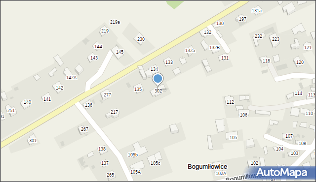 Bogumiłowice, Bogumiłowice, 302, mapa Bogumiłowice