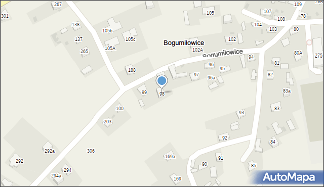 Bogumiłowice, Bogumiłowice, 98, mapa Bogumiłowice