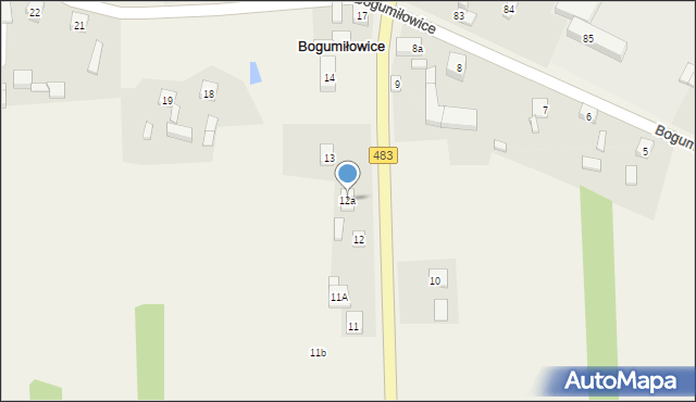 Bogumiłowice, Bogumiłowice, 12a, mapa Bogumiłowice