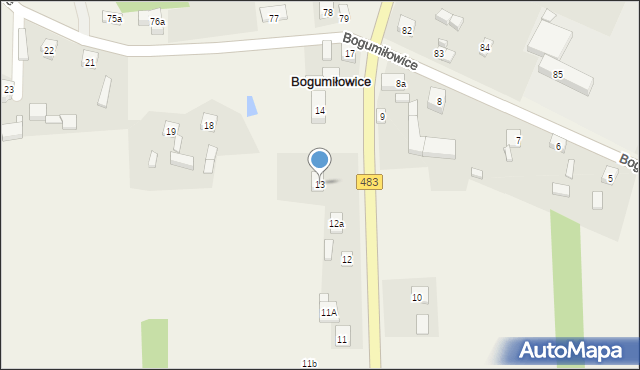 Bogumiłowice, Bogumiłowice, 13, mapa Bogumiłowice