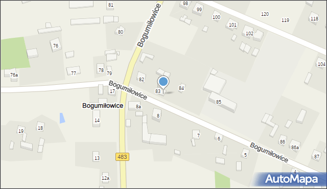 Bogumiłowice, Bogumiłowice, 83a, mapa Bogumiłowice