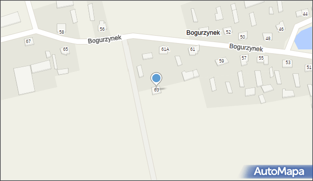 Bogurzynek, Bogurzynek, 63, mapa Bogurzynek