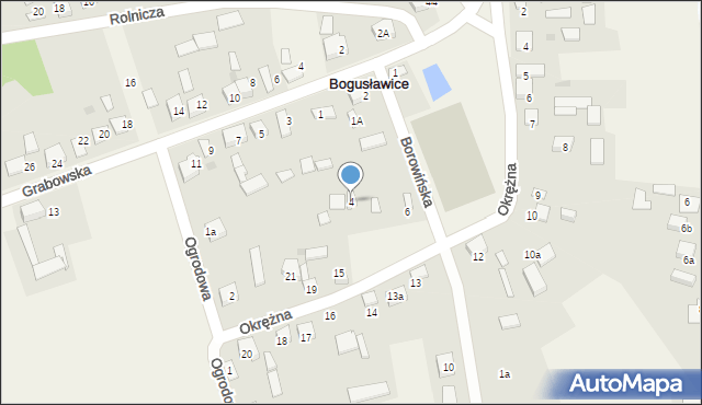 Bogusławice, Borowińska, 4, mapa Bogusławice