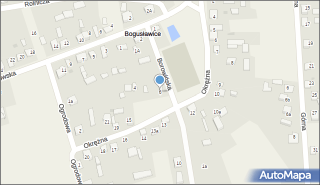 Bogusławice, Borowińska, 6, mapa Bogusławice