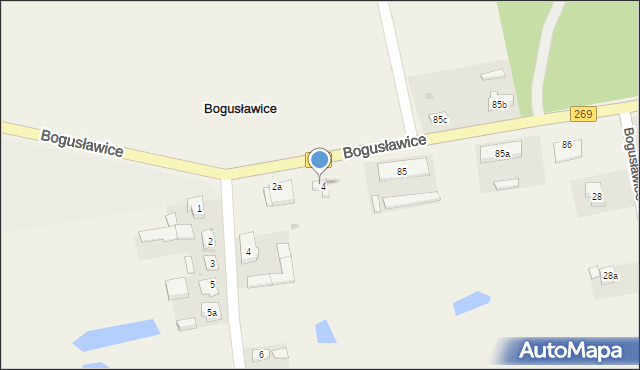 Bogusławice, Bogusławice, 4a, mapa Bogusławice