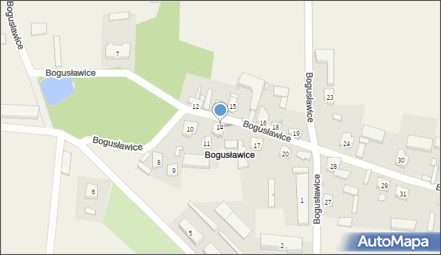 Bogusławice, Bogusławice, 14, mapa Bogusławice