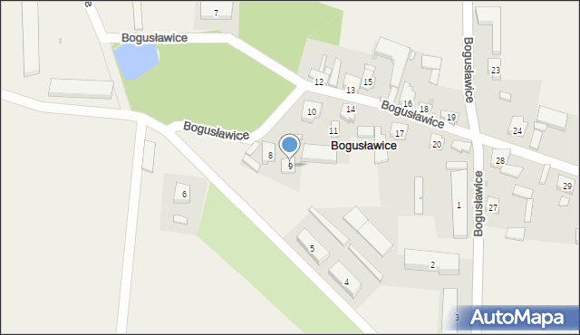 Bogusławice, Bogusławice, 9, mapa Bogusławice