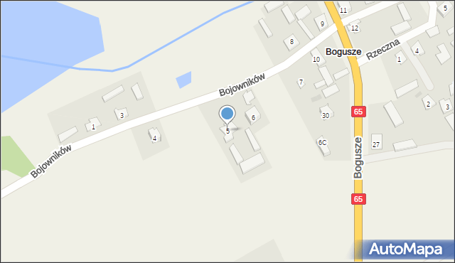 Bogusze, Bojowników, 5, mapa Bogusze