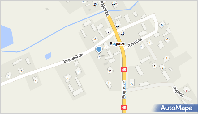 Bogusze, Bojowników, 7, mapa Bogusze