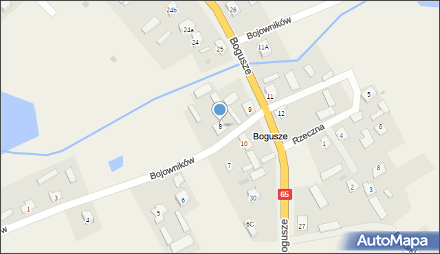 Bogusze, Bojowników, 8, mapa Bogusze